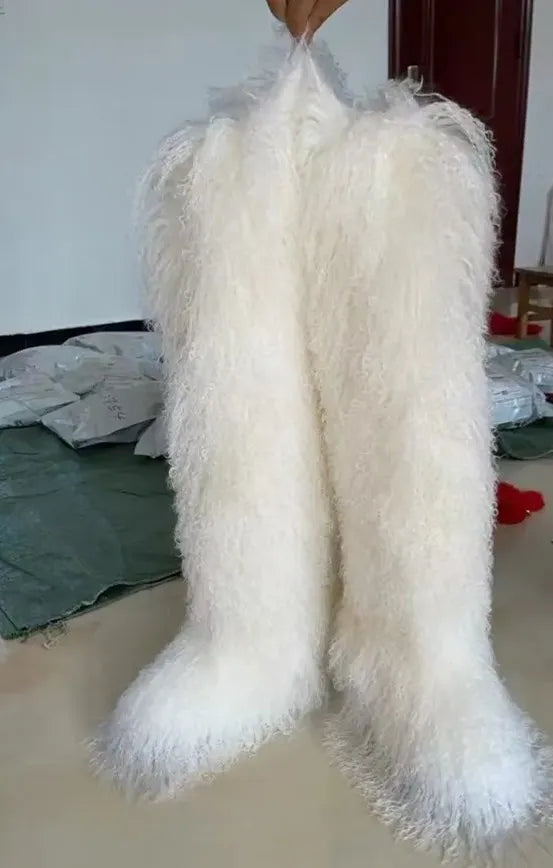 Thigh High Mongolian Fur Boots – Luxury Statement Boots for ItGirls