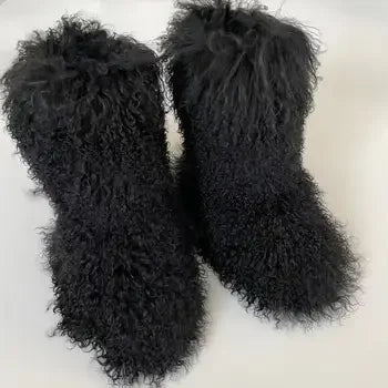 Real Mid-Length Mongolian Fur Boots