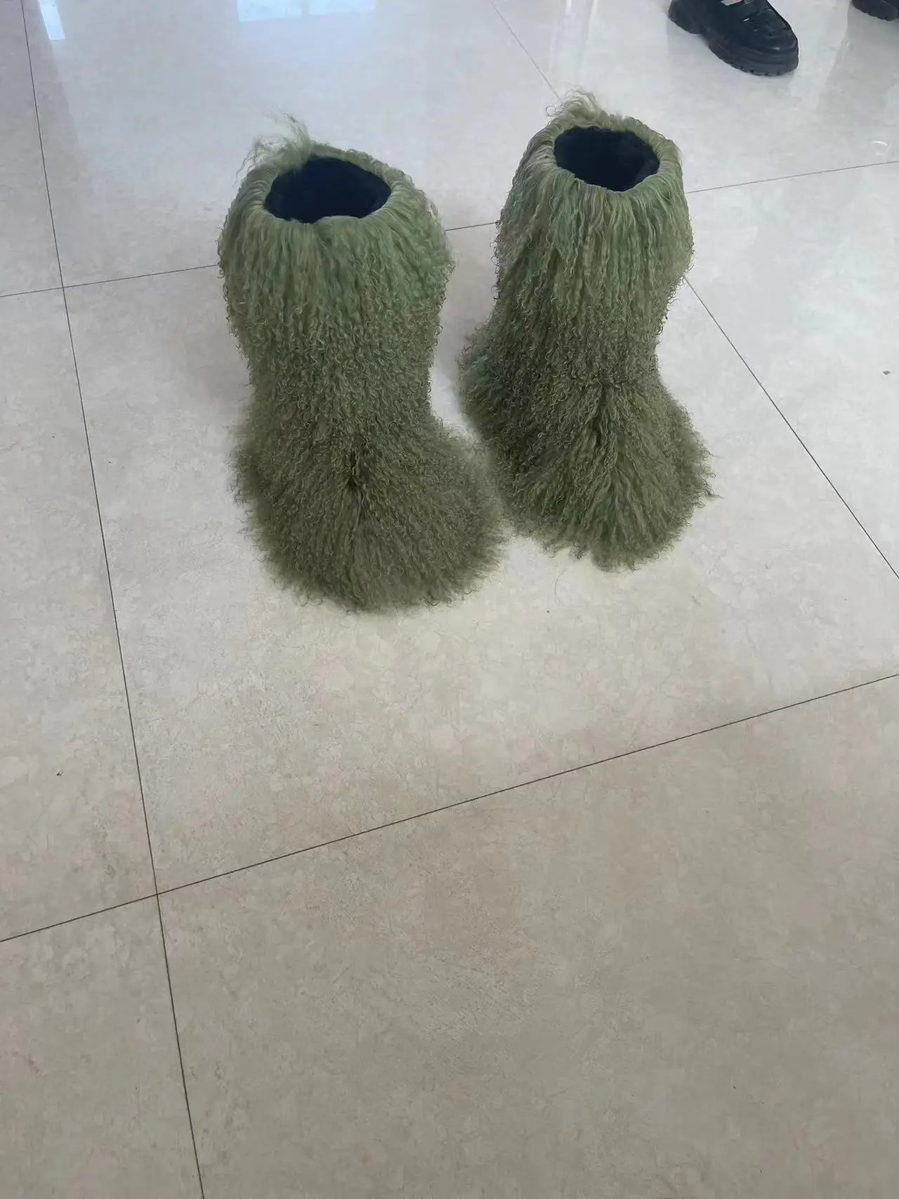 Real Mid-Length Mongolian Fur Boots