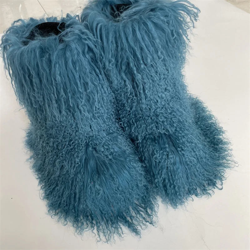 Real Mid-Length Mongolian Fur Boots