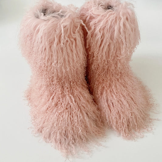 Real Mid-Length Mongolian Fur Boots