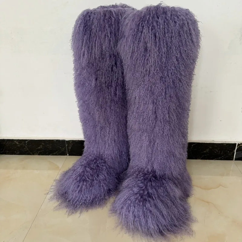 Thigh High Mongolian Fur Boots – Luxury Statement Boots for ItGirls