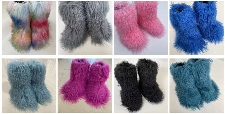 Real Mid-Length Mongolian Fur Boots