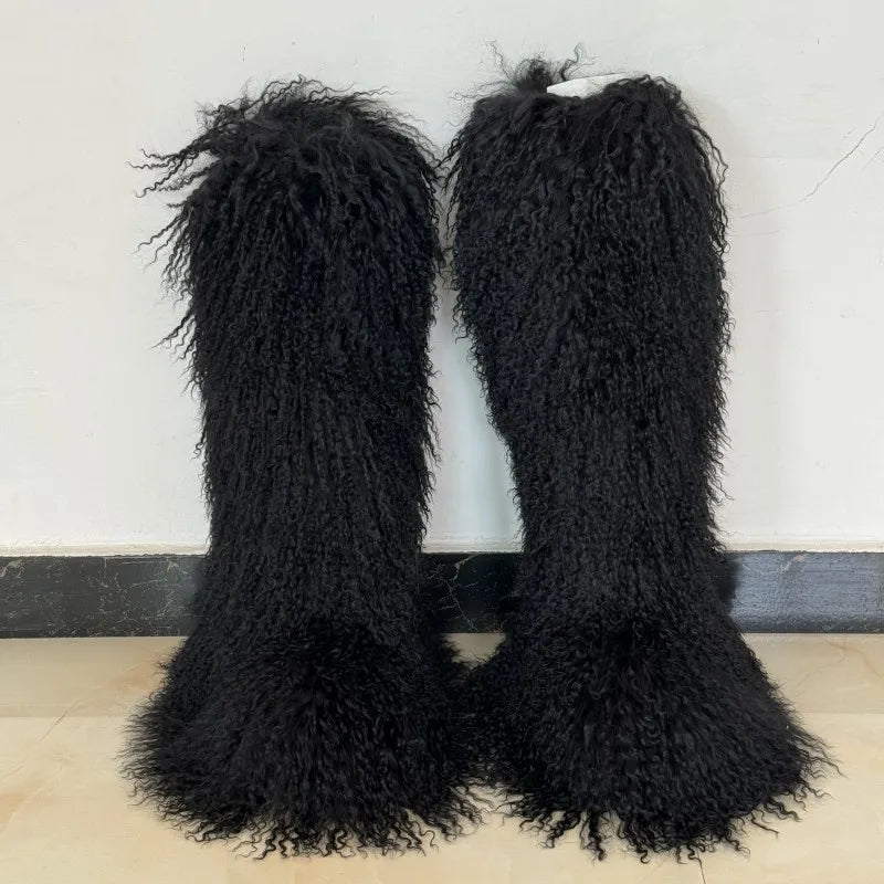 Thigh High Mongolian Fur Boots – Luxury Statement Boots for ItGirls